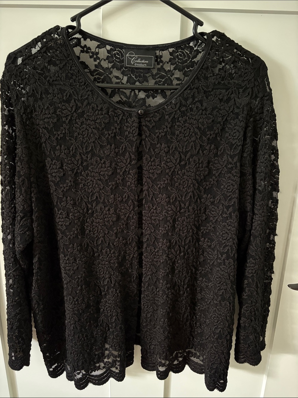 Black Floral Lace Button-Front cardigan